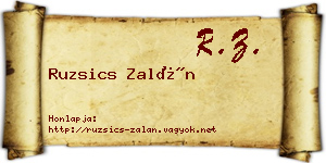 Ruzsics Zalán névjegykártya